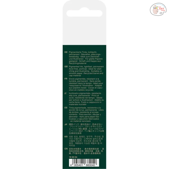 FABER CASTELL Ecco Pigment Fineliner wallet of 4, black - Image 2