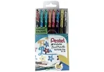 PENTEL HYBRID DUAL METALLIC GEL ROLLER PENS 1.0 MM SET OF 8 VIBRANT COLOURS
