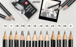 BRUSTRO Artists Fineart Graphite Pencil Set of 12 (10B-2H) with Elegant Tin Box - Image 6