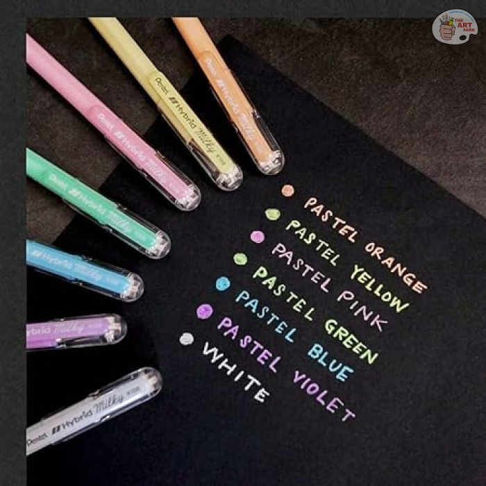 Pentel Hybrid Milky 0.8 MM Roller Gel Pen | Acid-Free | Hand Paint Design & Mandala Art Highlighting | Set of 8 (K108) - Image 5