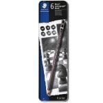 Staedtler Mars Lumograph Artists BLACK Pencils Pack of 6 - Image 5