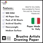 Brustro Artists' Drawing Paper 200 gsm A2 size (20 sheets) - Image 3