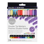Daler Rowney Simply Double Tip Brush Markers – Set Of 24