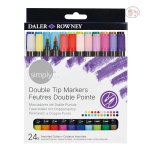 Daler Rowney Simply Double Tip Brush Markers – Set Of 24