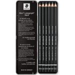 Staedtler Mars Lumograph Artists BLACK Pencils Pack of 6 - Image 3
