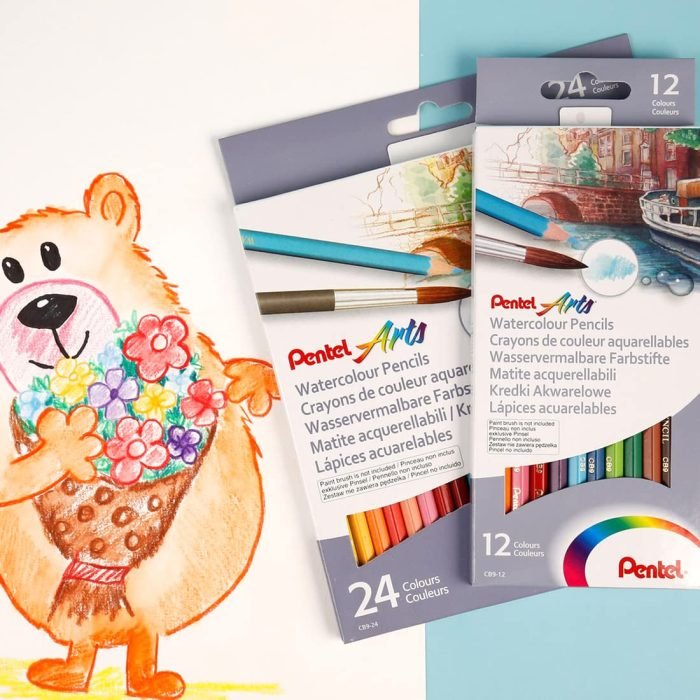 Pentel Arts WATER COLOUR PENCIL SET- Assorted (Pack of 12 Colour) - Image 6