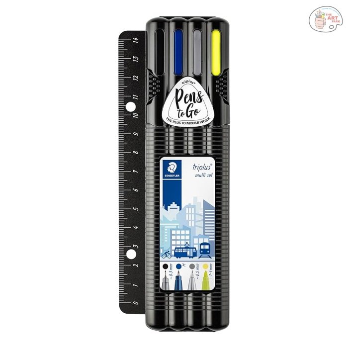 STAEDTLER Triplus Office Fine Point Tip set in Black box (334,437,774 25,362) with a Ruler - Image 4