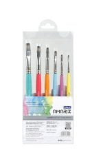 DOMS AMARIZ Candy Brush Flat Set of 6 | Sizes 2, 4, 6, 8, 10, 12