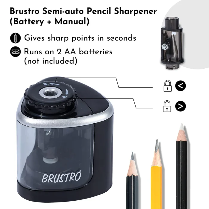 Brustro Semi-Auto (Battery Operated + Manual) Pencil Sharpener - Image 2