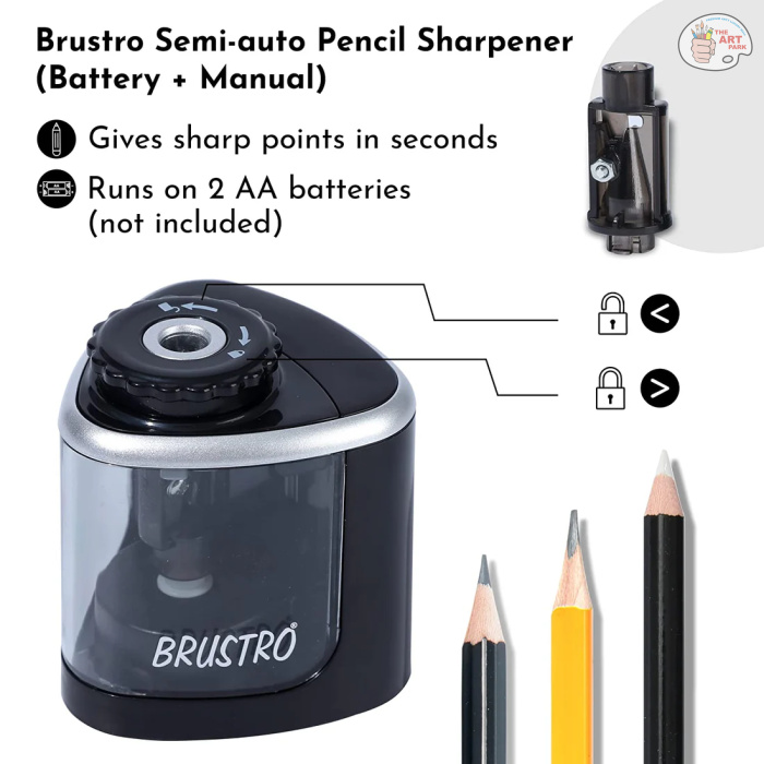 Brustro Semi-Auto (Battery Operated + Manual) Pencil Sharpener - Image 2
