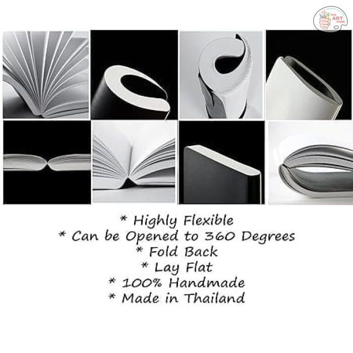 Zequenz Classic 360 Degree Air Hand Bound Soft Cover A5 Size Dotted Journal Notebook Diary with Black Cover and White Premium Paper, 400 Pages for Notes Writing Doodling - Image 4