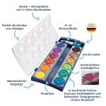Pelikan Opaque Watercolor Paint Set, WATERCOLOUR CAKE, 12 Colors FREE Chinese White Tube - Image 3