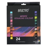 BRUSTRO Artists’ Gouache Colour Set of 24 Colours X 12ML Tubes