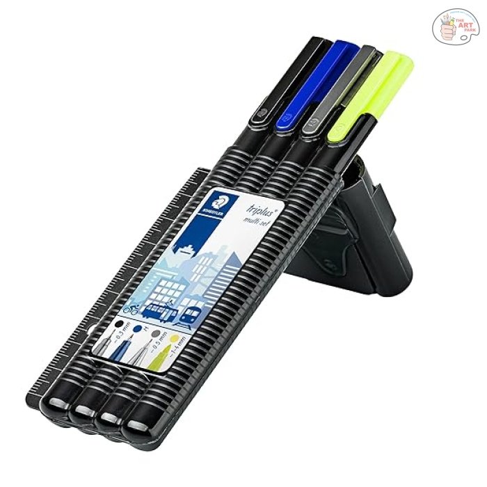 STAEDTLER Triplus Office Fine Point Tip set in Black box (334,437,774 25,362) with a Ruler - Image 3