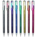 Pentel Hybrid Dual Metallic 1.0 MM Roller Gel Pen | Pigment Glitter & Dye Ink | Ideal For Diy Art & Decorative Writing | Set Of 8 Metallic Shades (K110) - Image 2