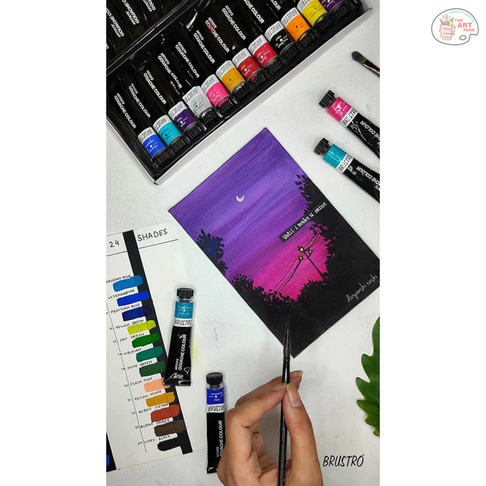 Brustro Artists Gouache Colour Set of 12 Colours X 12ML Tubes - Image 2