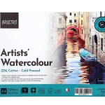 BRUSTRO Artist Watercolour Pad 25% Cotton 300 GSM A4 Wiro - 15 Sheets