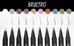 BRUSTRO Metallic Brush Pens - Soft Brush Tip for Calligraphy, Hand Lettering, Colouring, Scrapbooking, Card Making - Set of 10 Colors. - Image 3
