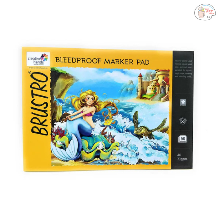 BAMRPA4 Brustro Bleedproof Marker Pad 70 GSM A4 ( Contains 50 Sheets ) - Image 1