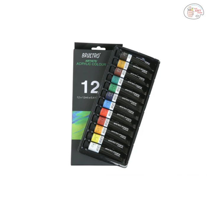 BRUSTRO Artists Acrylic Colour Set of 12 Colours X 12ML Tubes - Image 5
