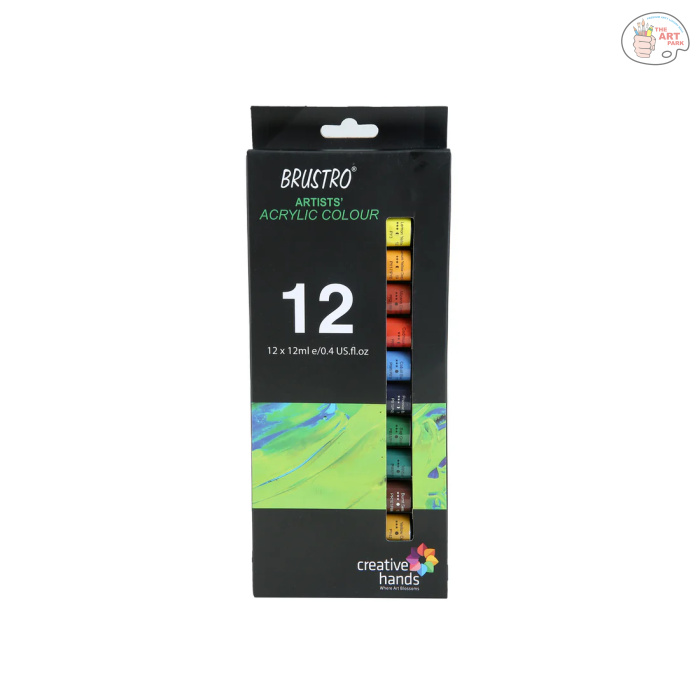 BRUSTRO Artists Acrylic Colour Set of 12 Colours X 12ML Tubes - Image 6