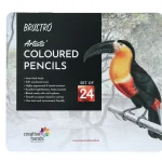 BRUSTRO Artists' Coloured Pencil Set of 24 (in Elegant tin Box)