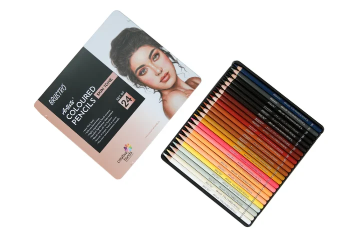 Brustro Artists' Coloured Pencils Skin Tone Set of 24 (in Elegant tin Box) - Image 3