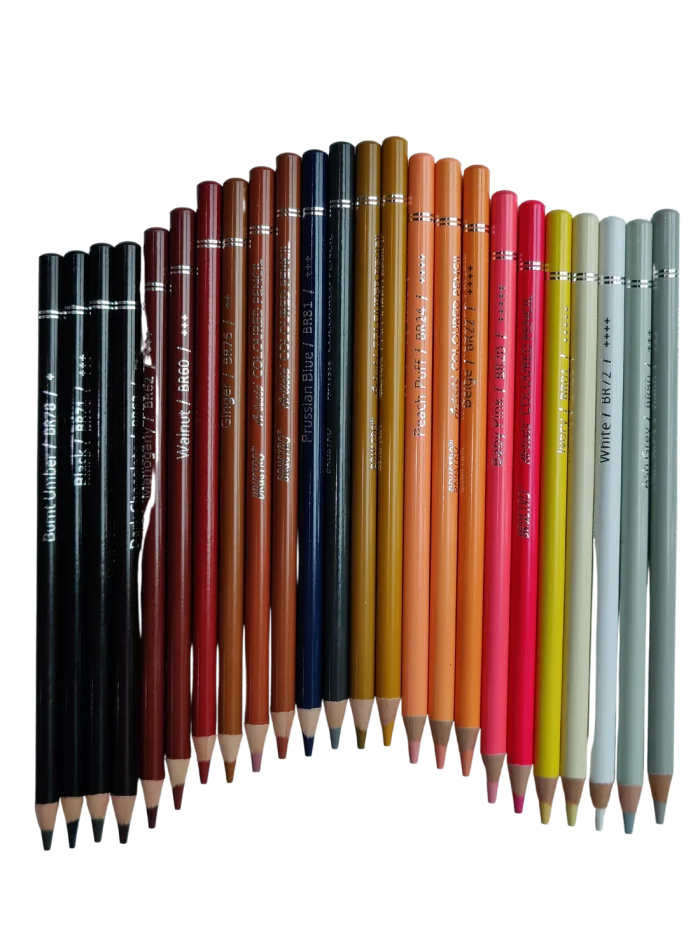 Brustro Artists' Coloured Pencils Skin Tone Set of 24 (in Elegant tin Box) - Image 4