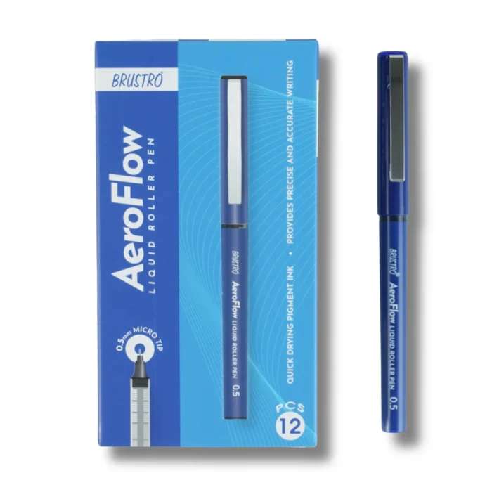 BRUSTRO AeroFlow Liquid Ink Rollerball Pens 0.5 Micro Tip  (Vibrant Blue ink) - Image 6