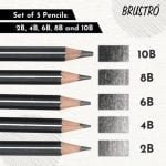 BRUSTRO ARTISTS’ FINEART GRAPHITE PENCIL SET OF 5 - Image 3
