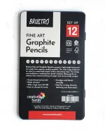 BRUSTRO Artists Fineart Graphite Pencil Set of 12 (10B-2H) with Elegant Tin Box - Image 3