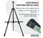 Brustro Artists Portable Lightweight Metal Display Easel. Free Weatherproof Carry Bag - Image 2