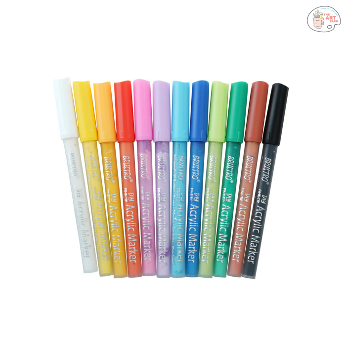 Brustro Acrylic (DIY) Marker Set of 24 (for Craftworks, School Projects, and Other Presentations)2MM TRIP - Image 4