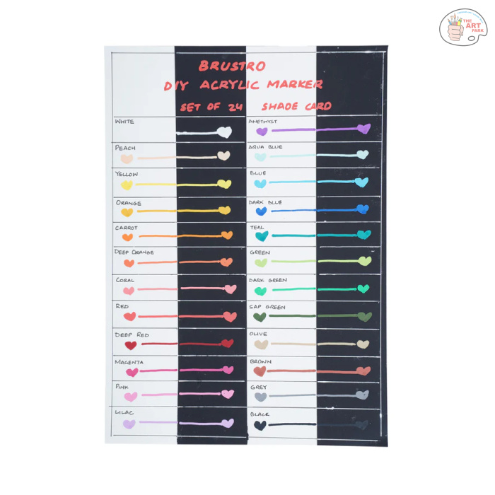 Brustro Acrylic (DIY) Marker Set of 24 (for Craftworks, School Projects, and Other Presentations)2MM TRIP - Image 5
