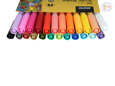 Brustro Acrylic (DIY) Fine Tip Marker Set of 24 - Basic 0.8MM, for Craftworks, School Projects, and Other Presentations - Image 2