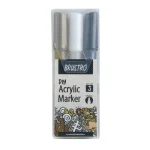 Brustro Acrylic (DIY) Marker Set of 3 - Black, White & Gold 1.0MM