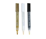 Brustro Acrylic (DIY) Marker Set of 3 - Black, White & Gold 1.0MM - Image 5