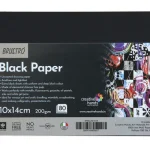 Brustro Black Paper - 200 GSM Size ( Small ) 10 cm x 14 cm (Pack of 80 Sheets)