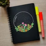 Brustro Black Sketchbook, Wiro Bound, Size A4, 200GSM (40 Sheets) 80 Pages - Image 4