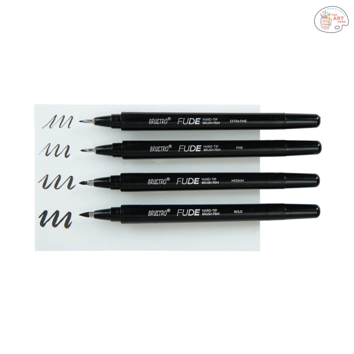 Brustro Fude Hard-tip Black Ink Brush Pen Set of 4. (Extra-fine/Fine/Medium/Bold) - Image 4