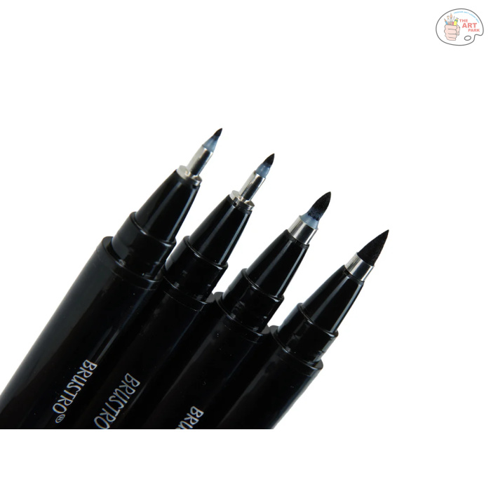Brustro Fude Hard-tip Black Ink Brush Pen Set of 4. (Extra-fine/Fine/Medium/Bold) - Image 2