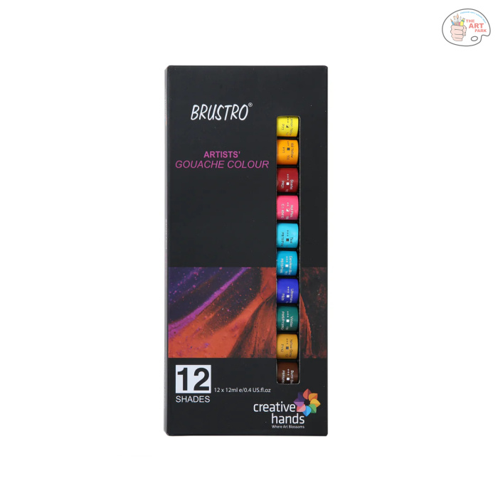 Brustro Artists Gouache Colour Set of 12 Colours X 12ML Tubes - Image 5
