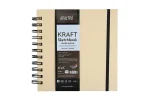 Brustro Toned Paper - Kraft Sketchbook, Wiro Bound, Size 6" x 6", 100GSM (100 Sheets) 200 Pag