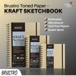 Brustro Toned Paper - Kraft Sketchbook, Wiro Bound, Size 6" x 6", 100GSM (100 Sheets) 200 Pag - Image 6