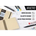 Brustro Toned Paper - Kraft Sketchbook, Wiro Bound, Size A4, 100GSM. (100 Sheets) 200 Pages - Image 5
