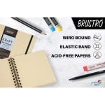 Brustro Toned Paper - Kraft Sketchbook, Wiro Bound, Size 6" x 6", 100GSM (100 Sheets) 200 Pag - Image 2