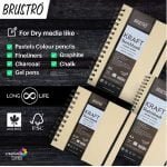 Brustro Toned Paper - Kraft Sketchbook, Wiro Bound, Size A4, 100GSM. (100 Sheets) 200 Pages - Image 6