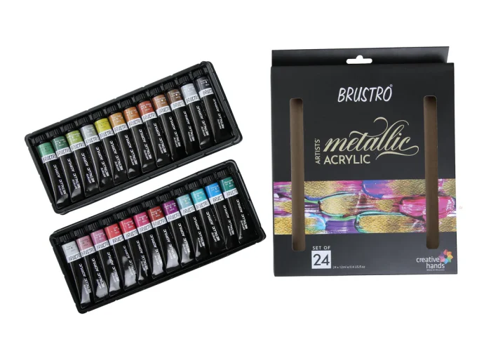 Brustro Artists' Metallic Acrylic Set of 24x12ml tubes - Image 9