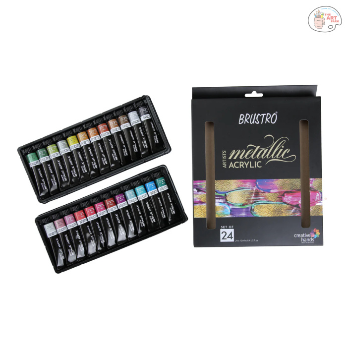 Brustro Artists' Metallic Acrylic Set of 24x12ml tubes - Image 9