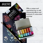 BRUSTRO Artist Metallic Watercolour Half Pans Set of 14 - Image 7